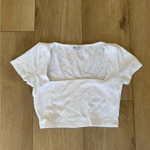White Cropped T-Shirt